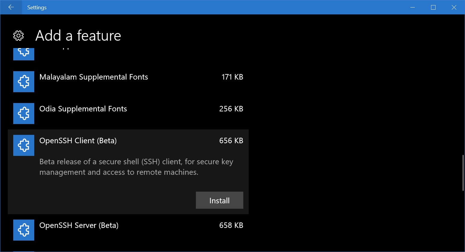 download openssh for windows 10
